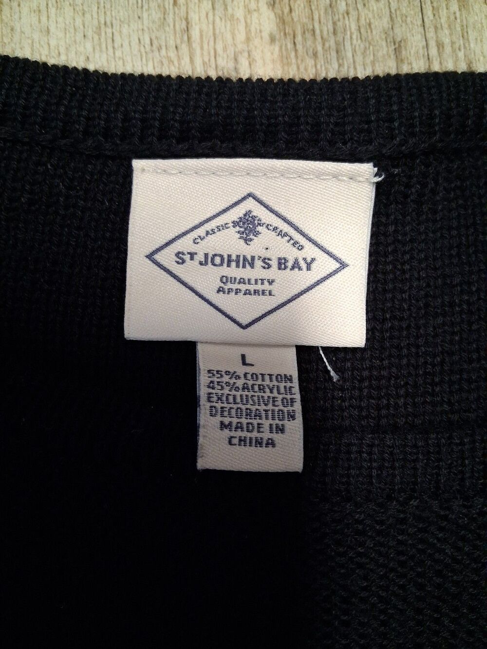 NEW! Women's St. John's Bay Black Knit Sweater w/ Flower Embroidery, Size Large - Picture 8 of 11